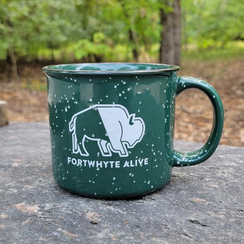 FortWhyte Alive Ceramic Campfire Mug - Green,C107670-GRN